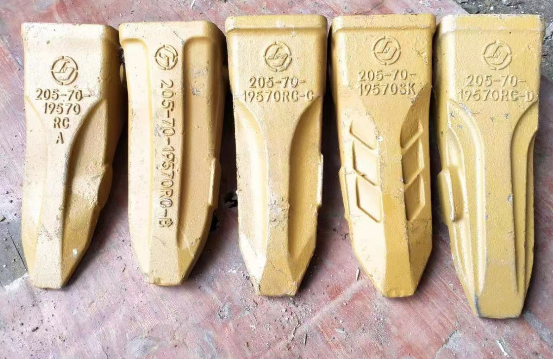 PC200 Excavadora Dientes de roca de fundición forjada 205-70-19570 Para obras de construcción