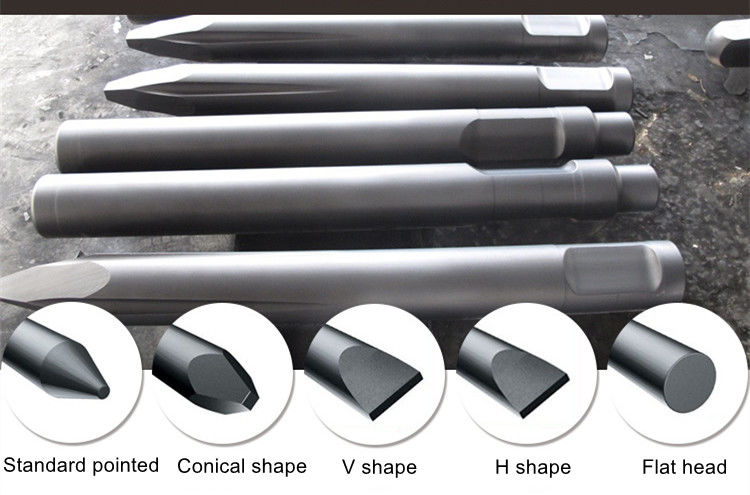 piezas de excavadoras fracturador de martillo de roca hidráulica cincel contundente 68mm cincel fracturador hidráulico herramienta de cuña tipo 135mm 140mm