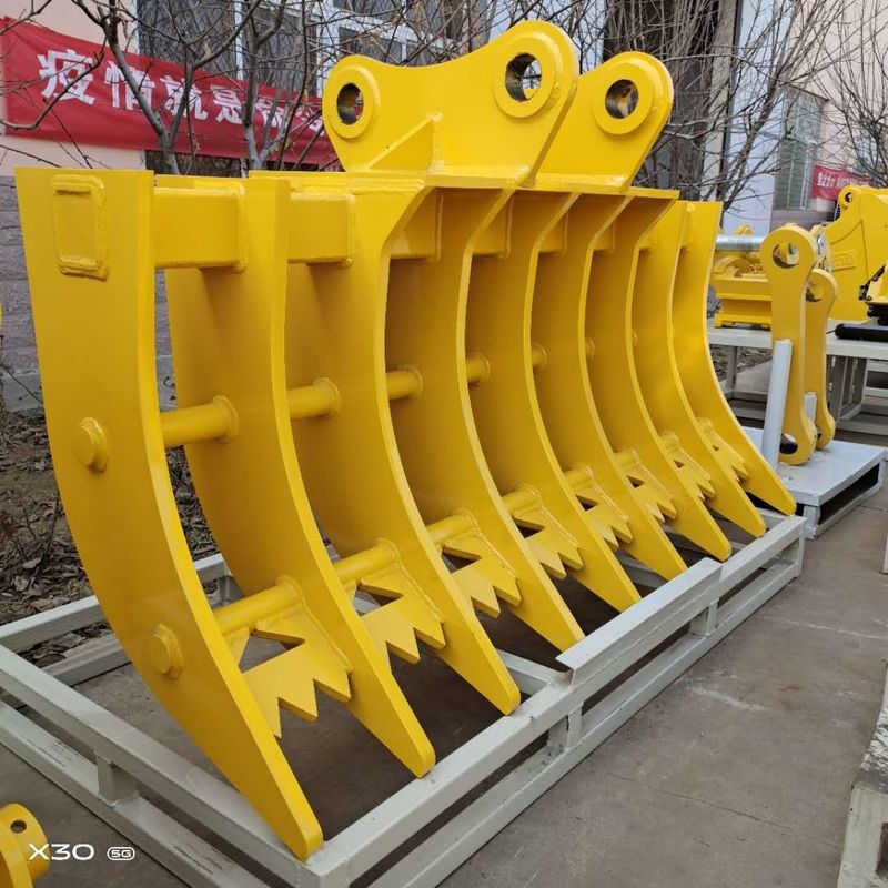 Accesorios de excavadora personalizables tierra cultivable cubo de arroyo de dientes múltiples cubo de rastrillo para excavadora