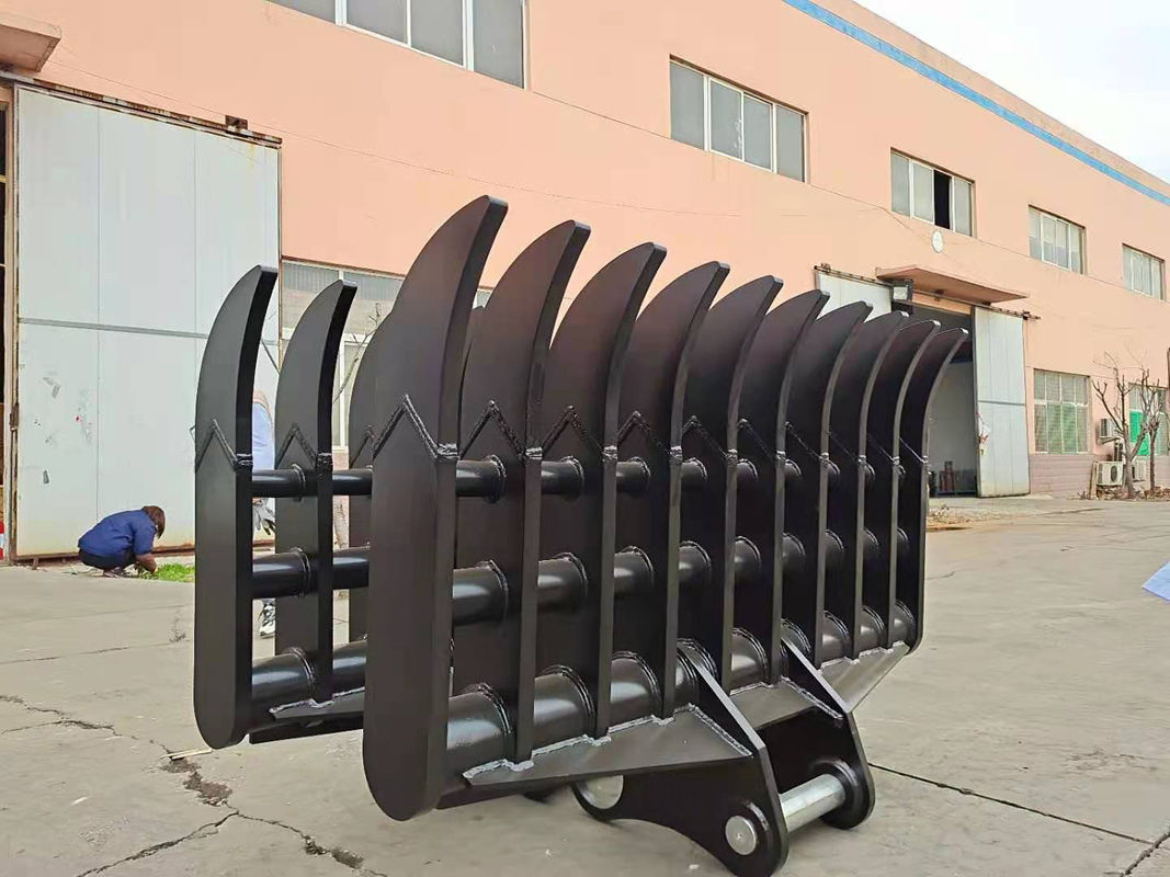 Accesorios de excavadora personalizables tierra cultivable cubo de arroyo de dientes múltiples cubo de rastrillo para excavadora
