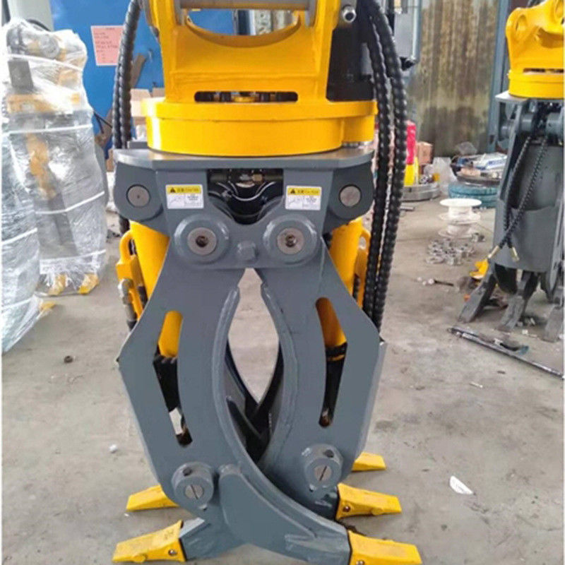 personalizado Doble cilindro 360 giratorio agarre hidráulico abrazadera de brazo telescópico cubo de agarre de madera para excavadora