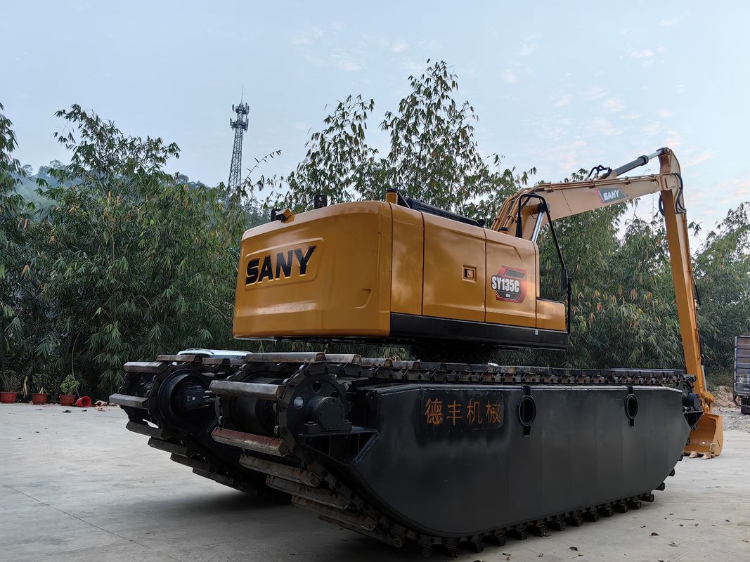 Cuctomizado anfibio pantano Buggy Excavator Pontoon flotante Q355b Personalizado para la excavadora Sy135