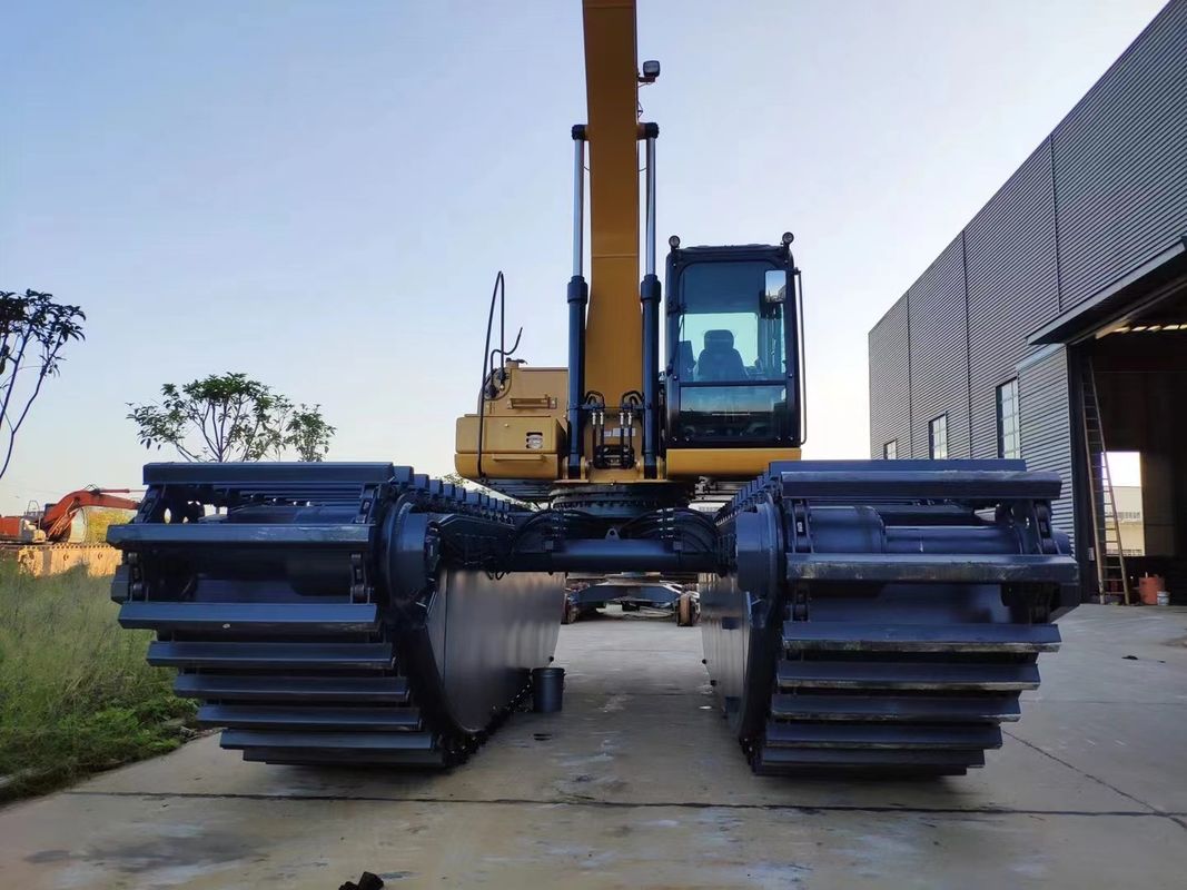 Cuctomizado anfibio pantano Buggy Excavator Pontoon flotante Q355b Personalizado para la excavadora Sy135