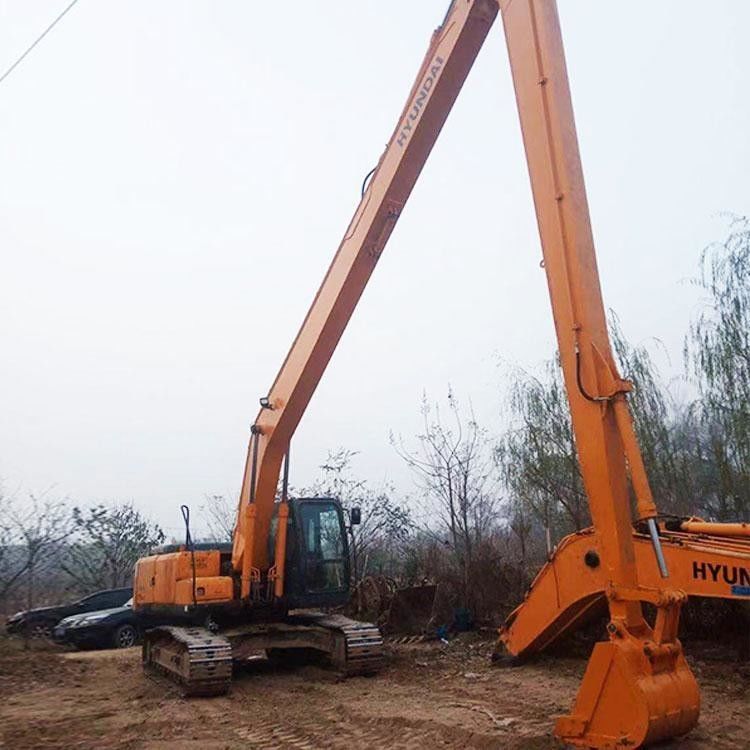 Boom de tres secciones personalizado de demolición de brazo de extensión Boom T Telescópico de largo alcance de brazo de cubo utilizado para excavadora