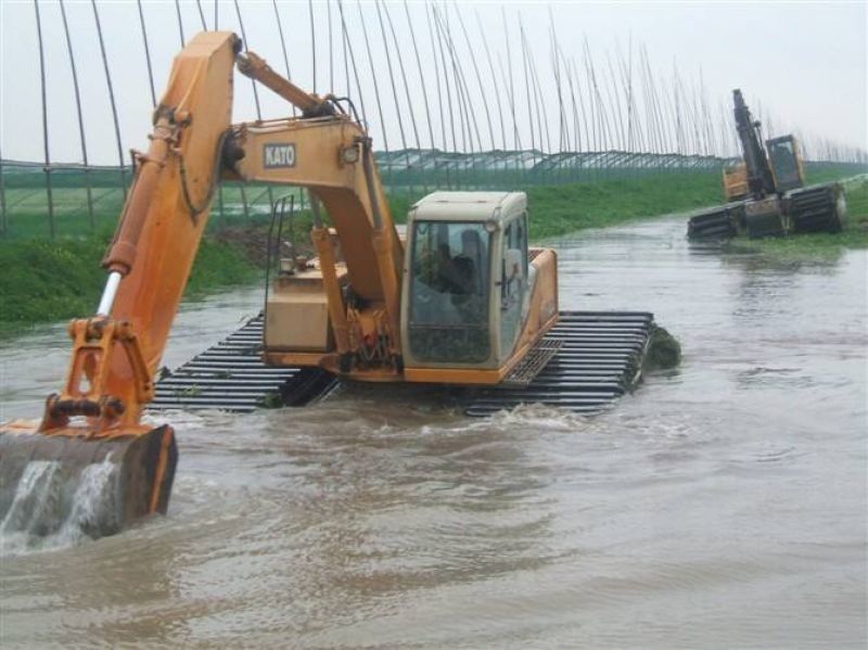 Pontoón de excavadora hidráulica anfibio flotante personalizado utilizado para la máquina de chasis de excavadora 320D 320C SY215 PC200