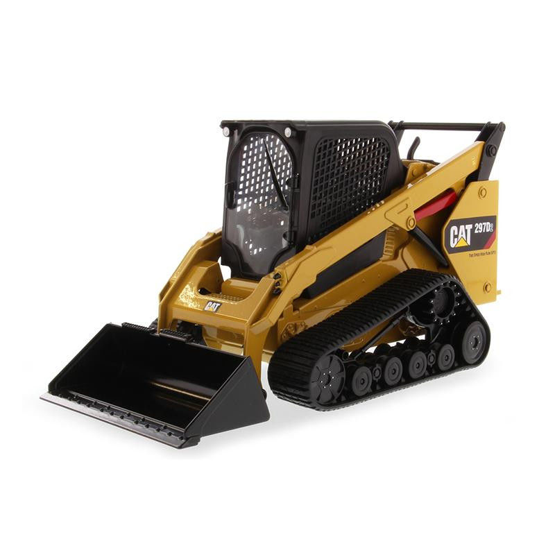 Modelo de cargadora compacta Cat 297D2 de metal fundido a escala 1:16 con brazos de carga móviles