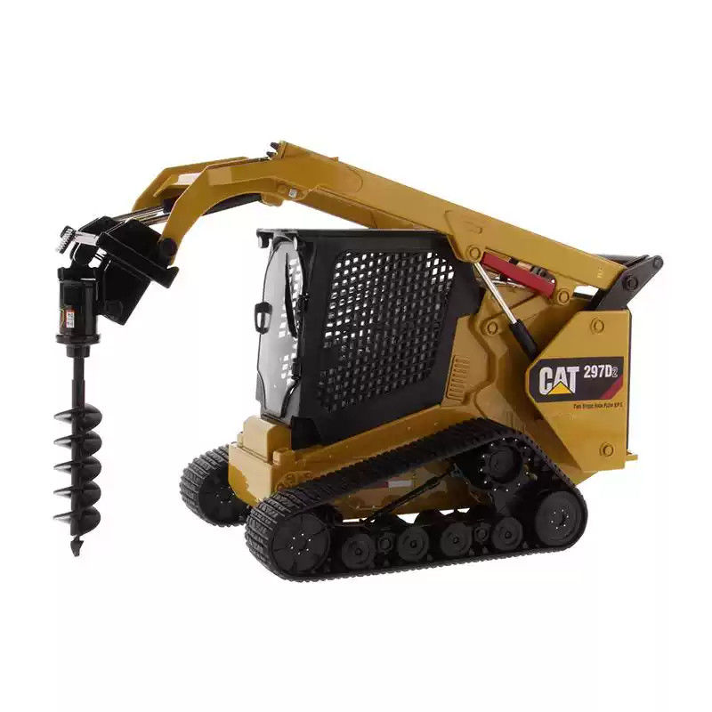 Modelo de cargadora compacta Cat 297D2 de metal fundido a escala 1:16 con brazos de carga móviles