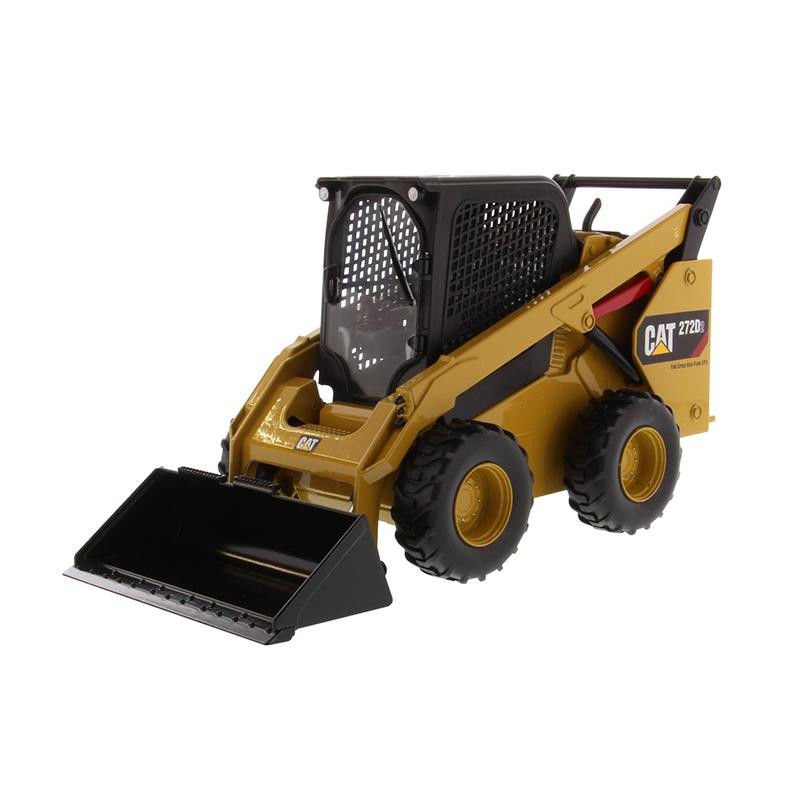 Modelo de cargadora compacta DM cat 272D2 a escala 1:16 de aleación fundida a presión con pintura amarilla auténtica de cat, vehículo de construcción coleccionable