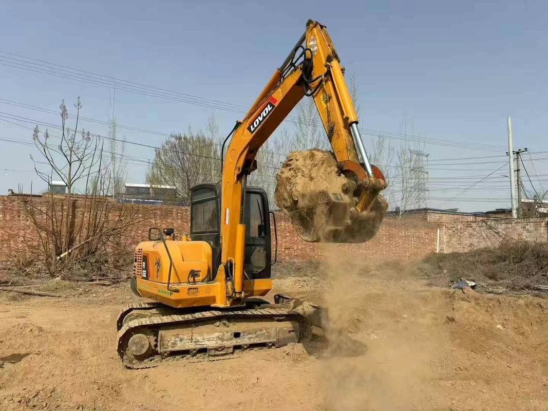 Excavadora mini Lovol 65E usada de 6,5 toneladas Bajas horas de servicio completo Construcción Paisaje