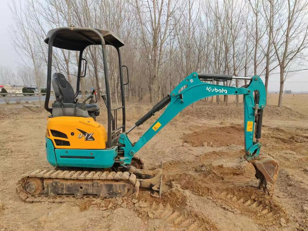 Excavadora mini Kubota U17 de 1.7 toneladas bien mantenida CE ISO para uso utilitario de jardinería