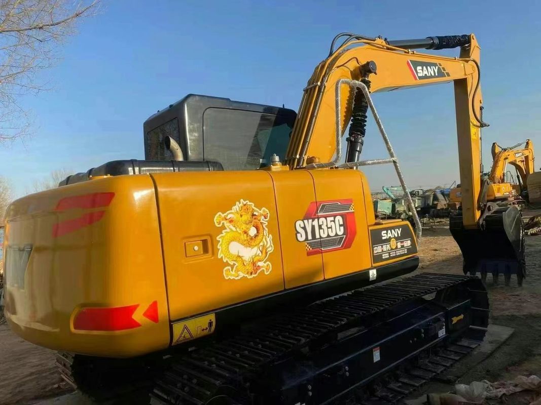 Usado SANY SY135C 13.5T Excavadora de servicio completo Historia Construcción Minería Movimiento de tierras