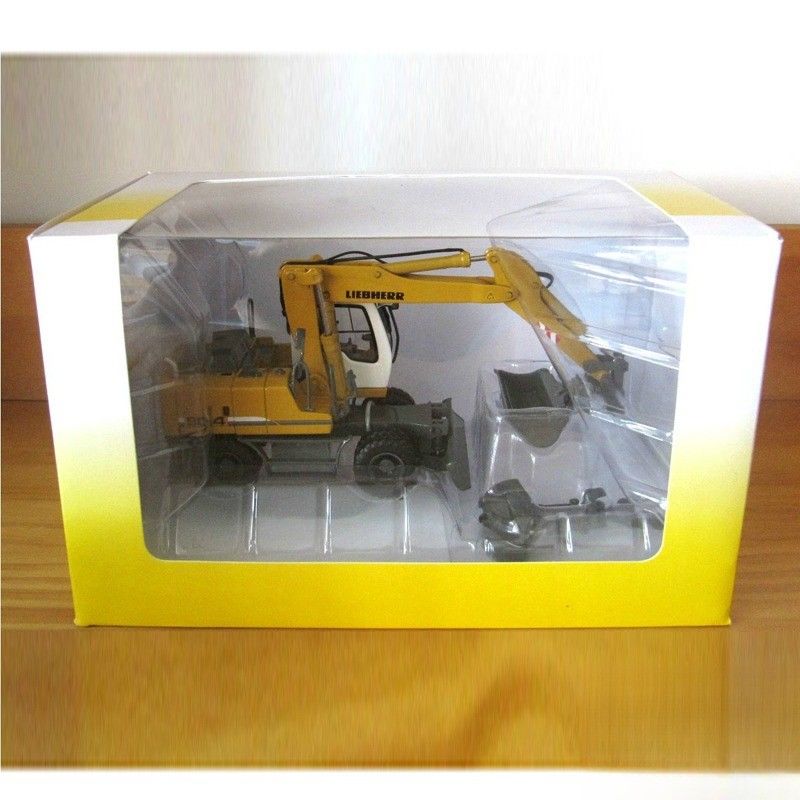1/50 Liebherr A904C Excavadora de ruedas modelo de metal fundido a presión colectable con cubo de agarre 58004