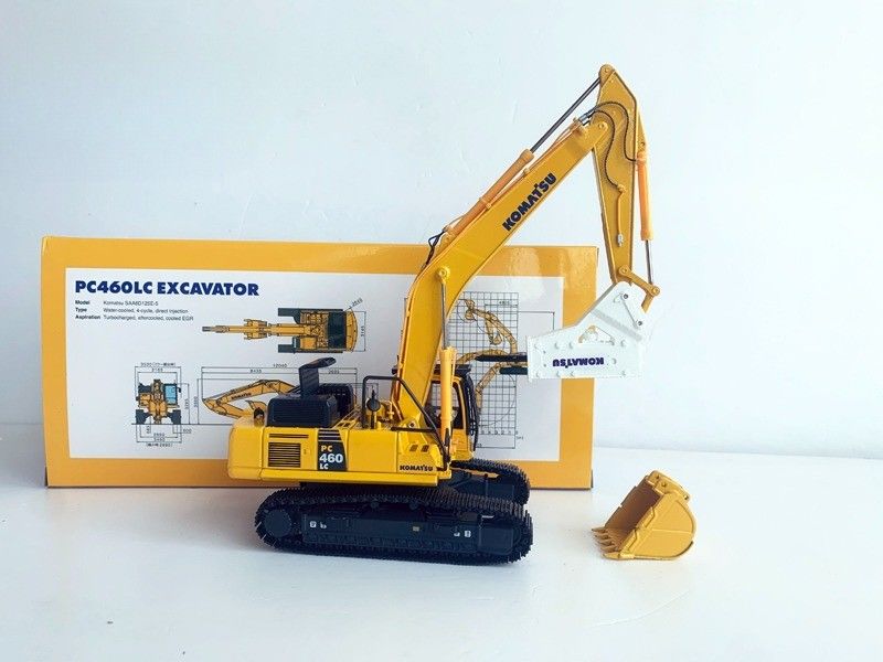 Comatsu PC460LC-8 1/50 Excavadora de aleación fundida modelo con rotor hidráulico colectable