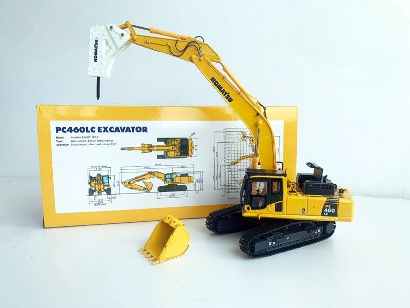 Comatsu PC460LC-8 1/50 Excavadora de aleación fundida modelo con rotor hidráulico colectable