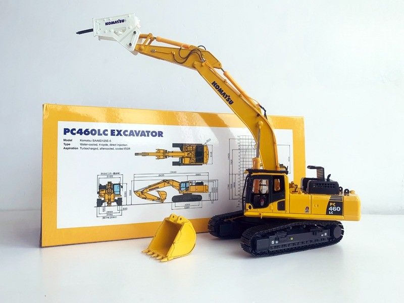 Comatsu PC460LC-8 1/50 Excavadora de aleación fundida modelo con rotor hidráulico colectable