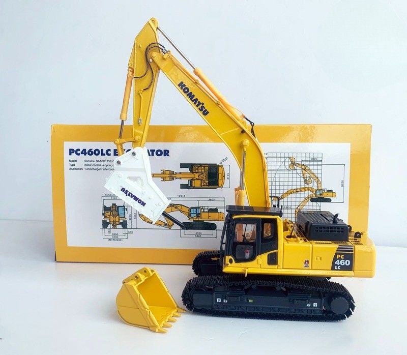 Comatsu PC460LC-8 1/50 Excavadora de aleación fundida modelo con rotor hidráulico colectable