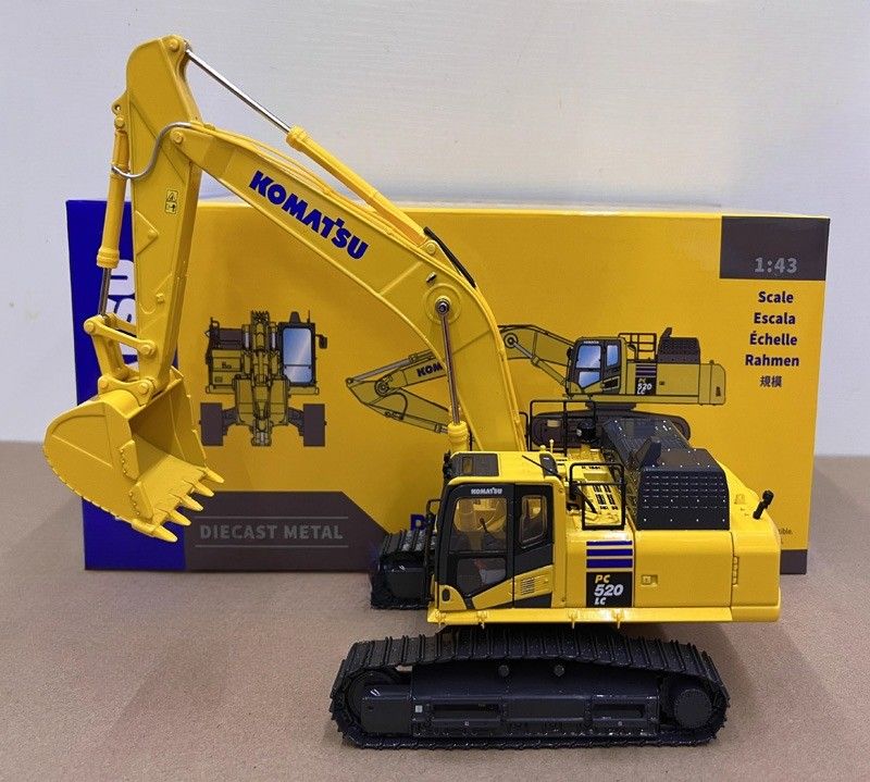 1/43 Escala Komatsu PC520LC-11M0 Modelo de excavadora de aleación de fundición a presión - Colección con licencia
