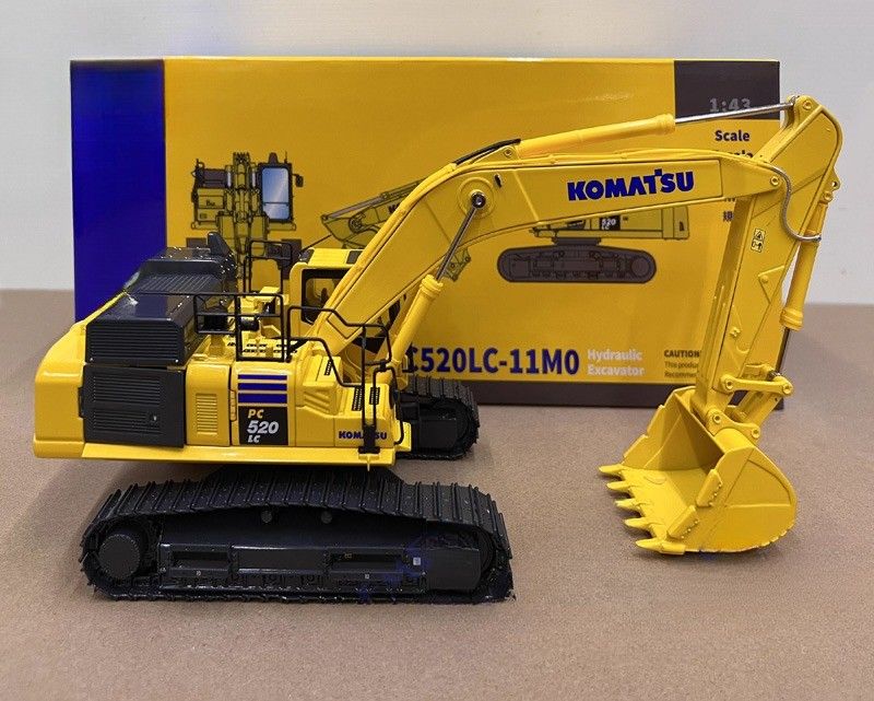 1/43 Escala Komatsu PC520LC-11M0 Modelo de excavadora de aleación de fundición a presión - Colección con licencia