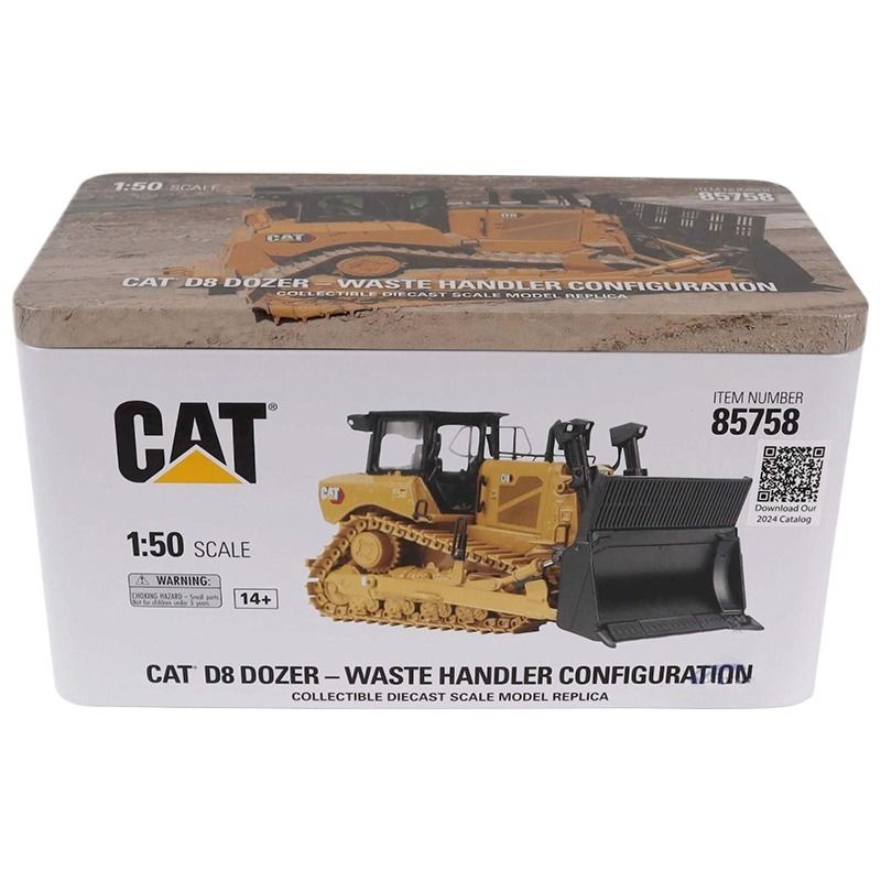 Maestros de fundición a escala 1:50 Dozer de trabajo pesado con rastreo Procesador de chatarra de bulldozer modelo 85758