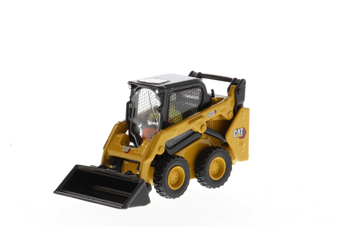 DM 1:50 CAT 242D3 Cargador de ruedas compacto de aleación moldeada modelo 85676 Juguete de colección