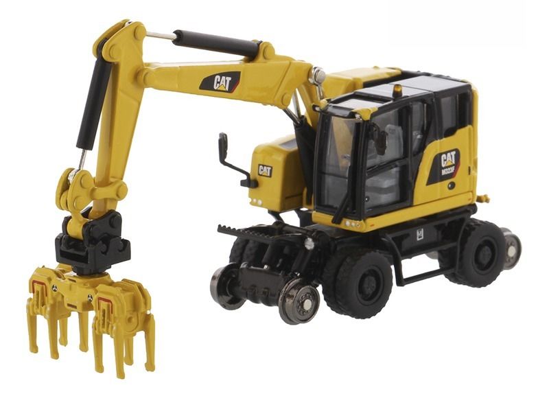 DM M323F Excavadora hidráulica de ruedas de fundición de ingeniería modelo 85656 1:87 con 2 herramientas