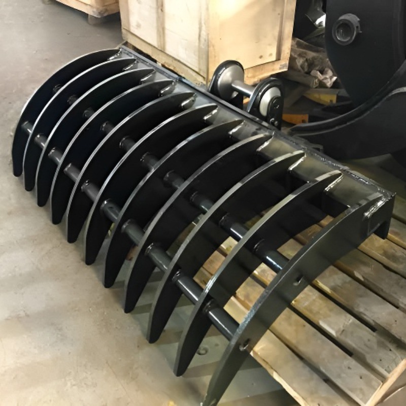 Accesorio de construcción OEM de cuchara rastrillo para excavadora de 10 toneladas PC100-6 de alta calidad y personalizada