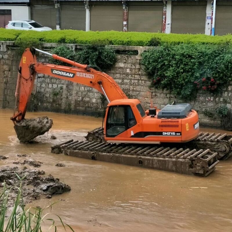 Subcarril flotante personalizado para excavadoras anfibias Suministro de conversión de humedales de pantanos