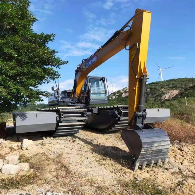 Excavadora personalizable Pontoon Bajocarril Flotación de agua Flotación de pantano para una operación estable Proveedor de mantenimiento fácil