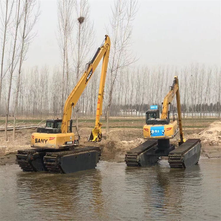 Excavadora personalizable Pontoon Bajocarril Flotación de agua Flotación de pantano para una operación estable Proveedor de mantenimiento fácil