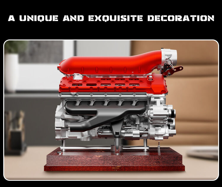 V12 Modelo de motor de doce cilindros, todo metal ensamblado y ensamblado, puede arrancar Mini Toy Motor